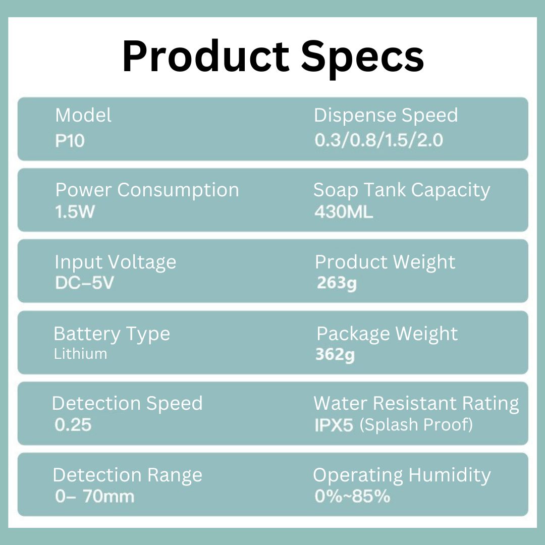 Bubbleman 4 Rechargeable Automatic Soap Dispenser 430ml Capacity
