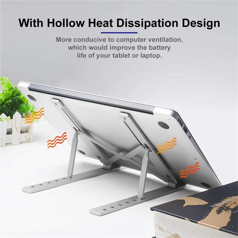 Aluminum 6 Height Ergonomic Portable Laptop Stand