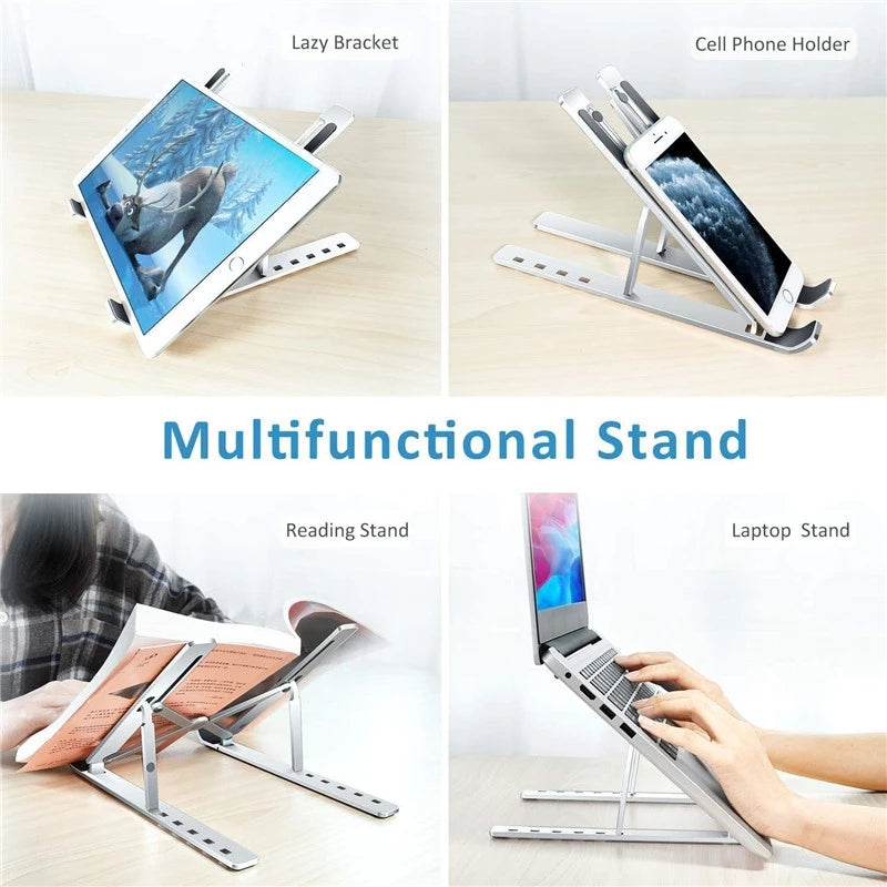 Aluminum 6 Height Ergonomic Portable Laptop Stand