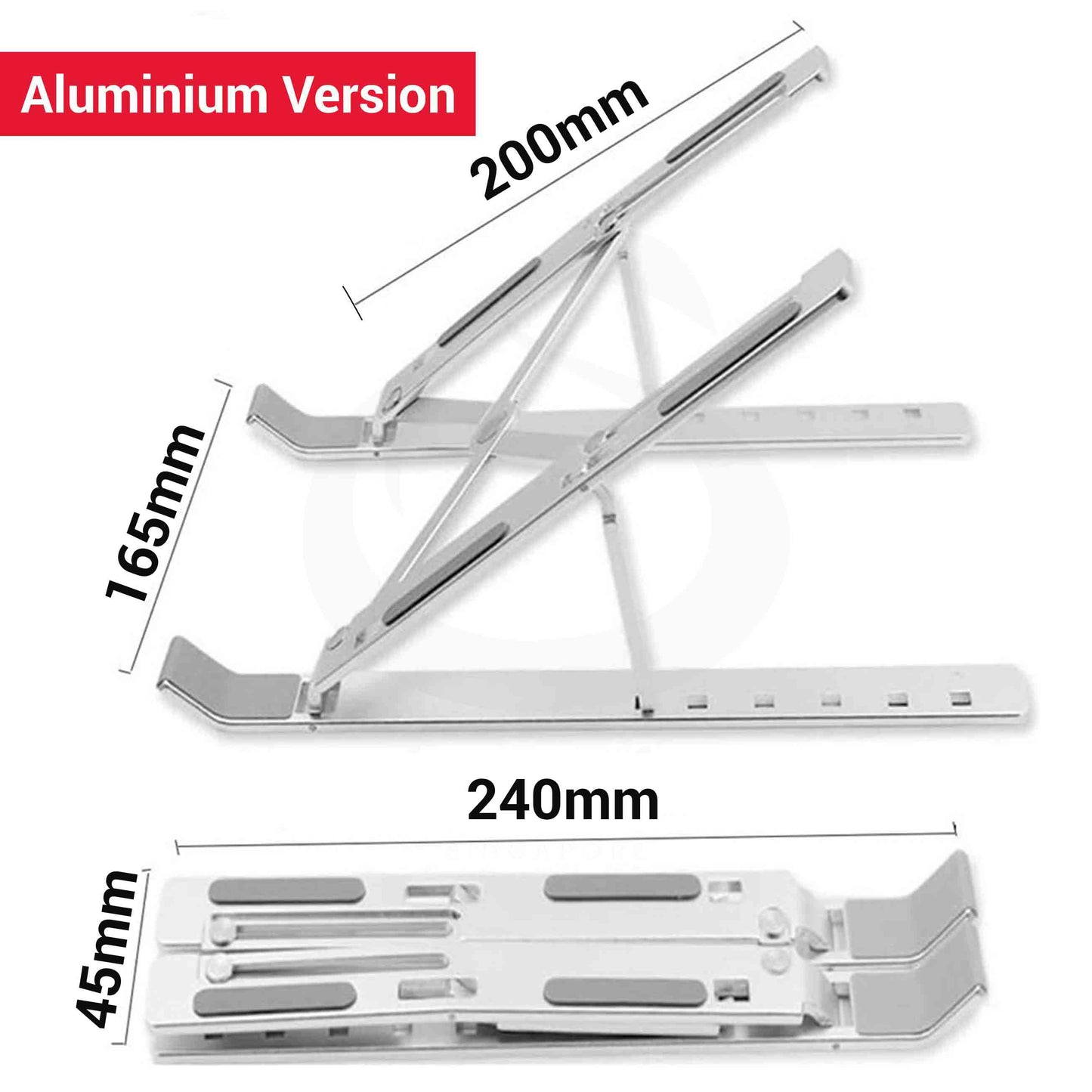 Aluminum 6 Height Ergonomic Portable Laptop Stand