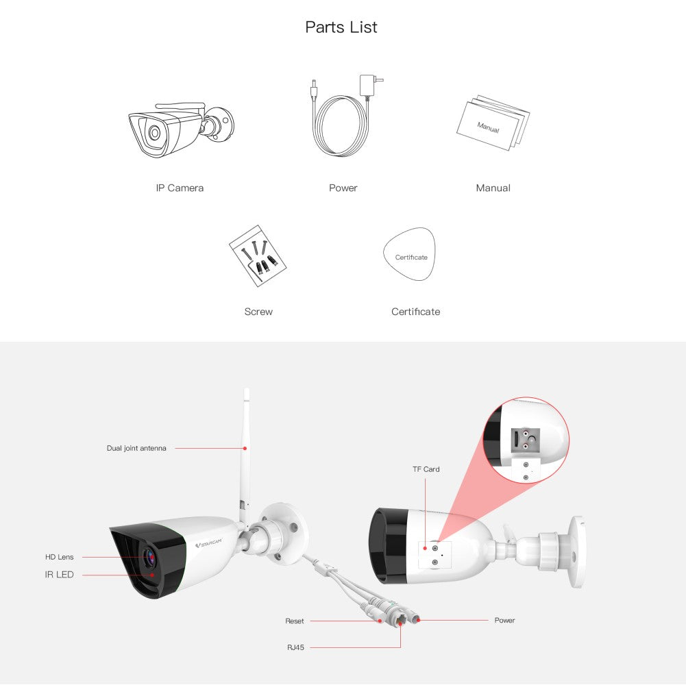 VSTARCAM CS55 Outdoor 3MP WIFI Security Camera