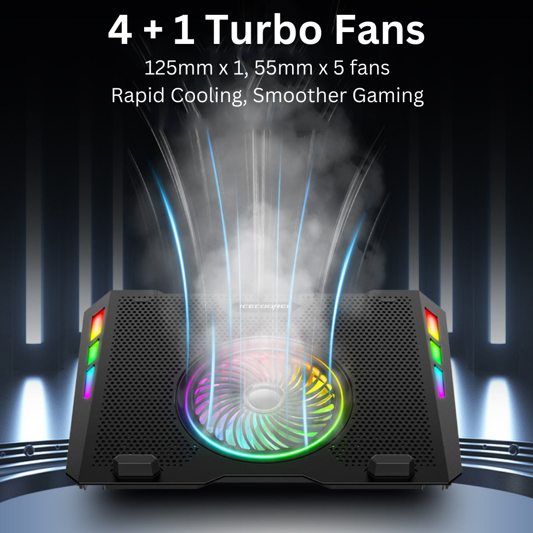 Ice Coorel A13 Ergonomic RGB 5 Fan Laptop Cooler