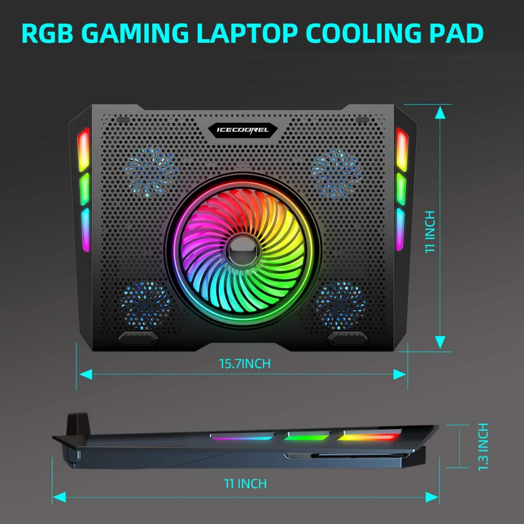 Ice Coorel A13 Ergonomic RGB 5 Fan Laptop Cooler