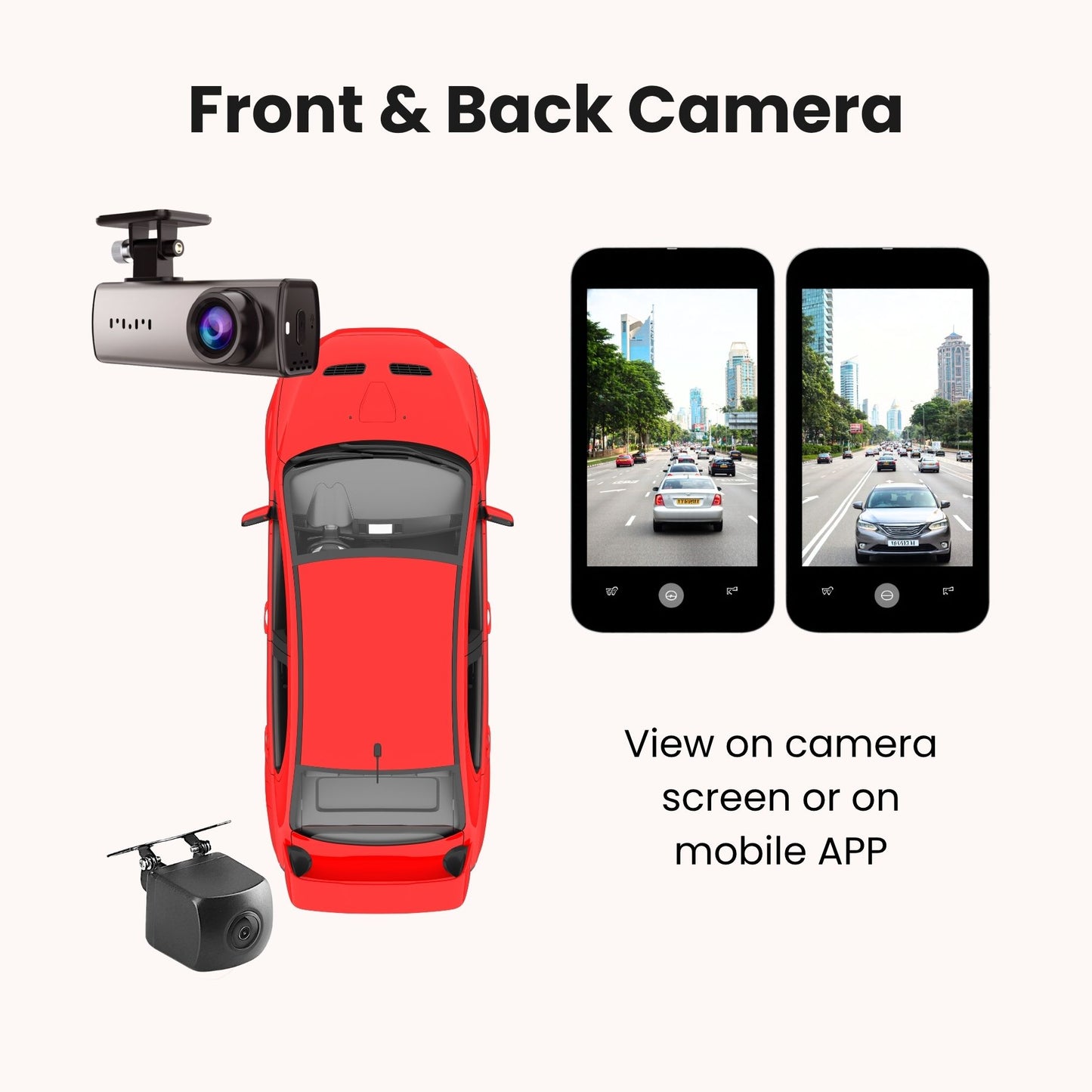Mojo Car Camera 3 EZDL Dual HD Front and Back Camera Dash Cam