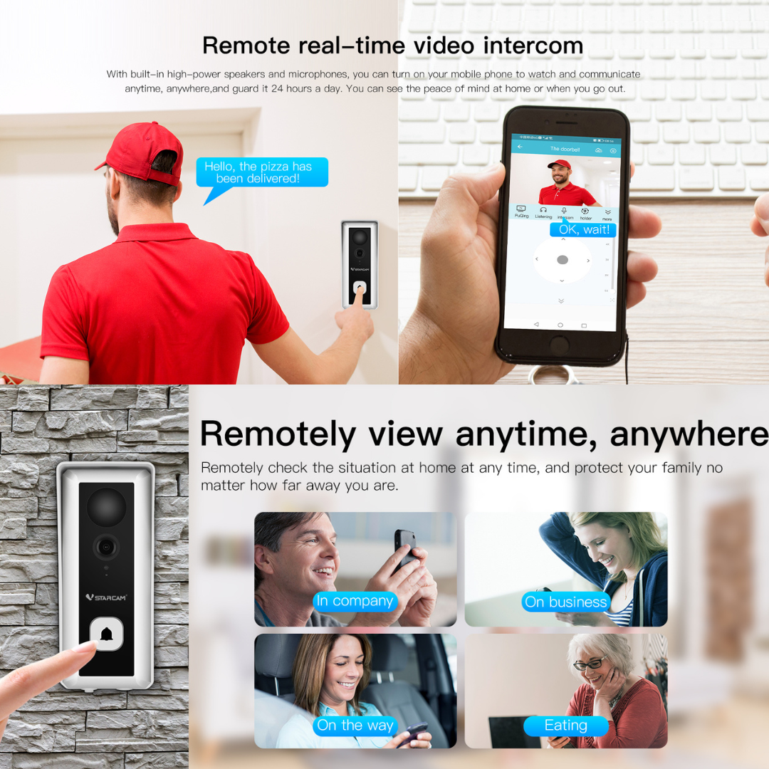 VSTARCAM DB6 Smart WIFI Video Doorbell with Chime