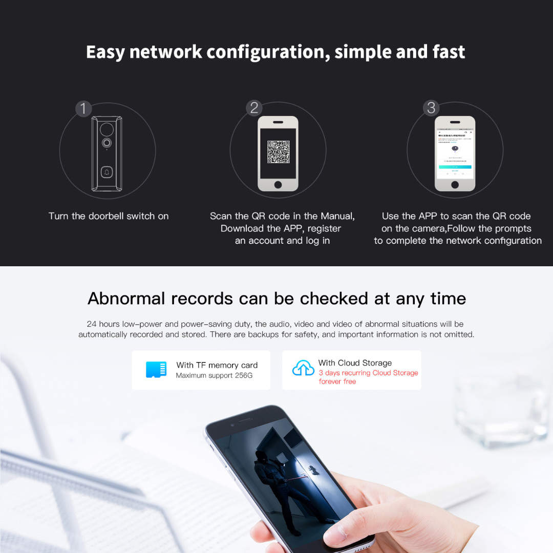 VSTARCAM DB6 Smart WIFI Video Doorbell with Chime