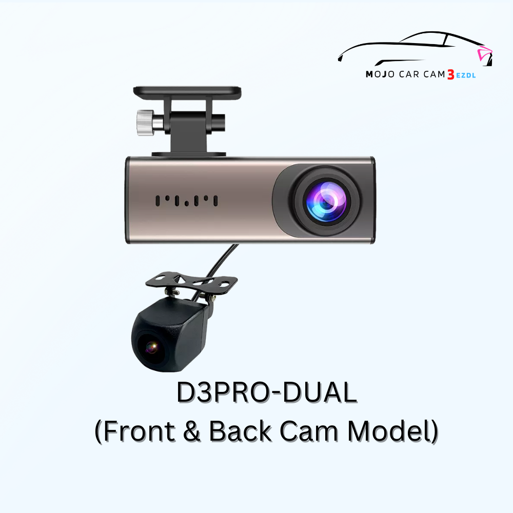 Mojo Car Camera 3 EZDL Dual HD Front and Back Camera Dash Cam