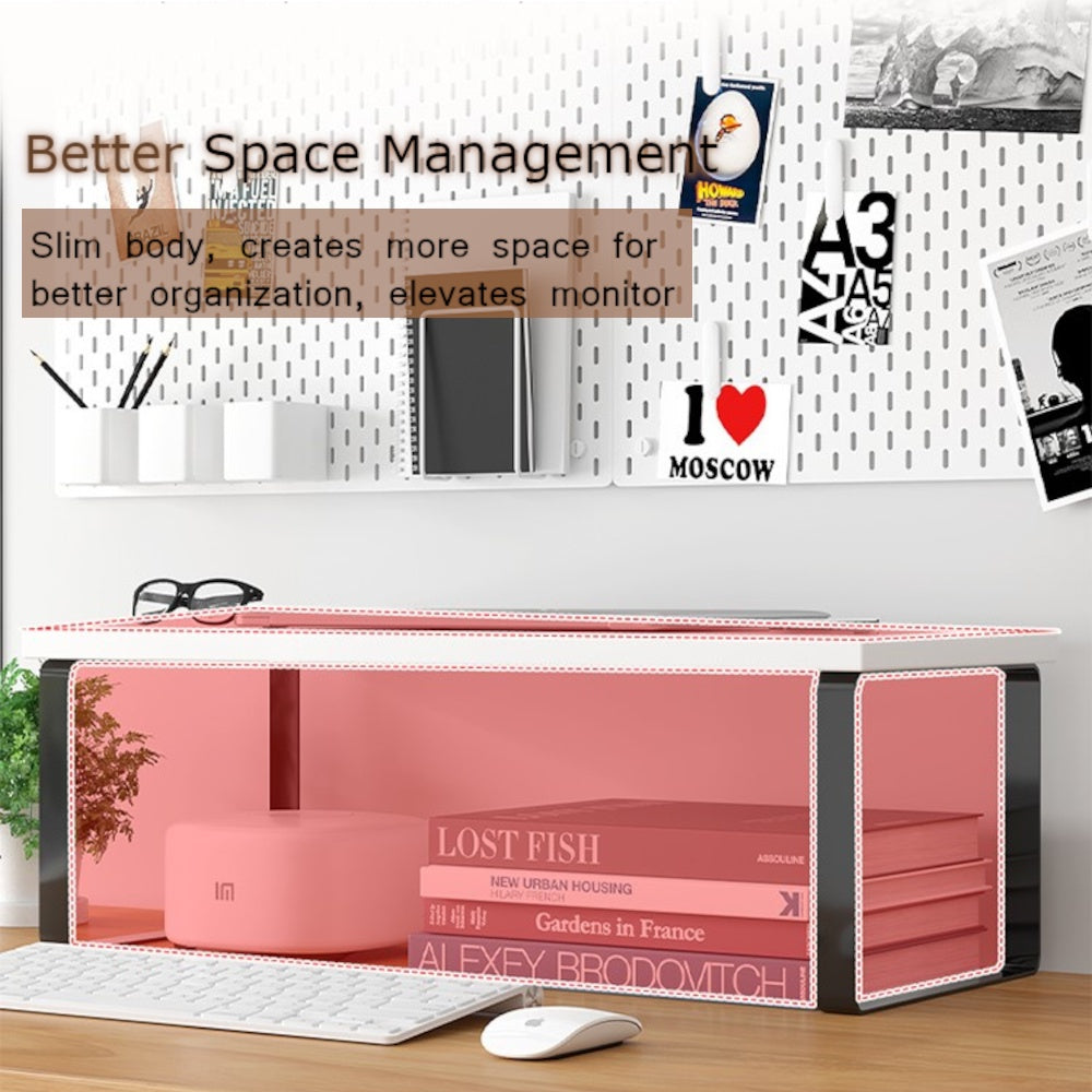 Mojo Wooden Monitor Stand Office Organizer