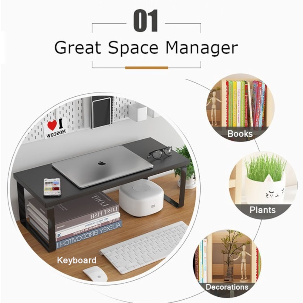 Mojo Wooden Monitor Stand Office Organizer