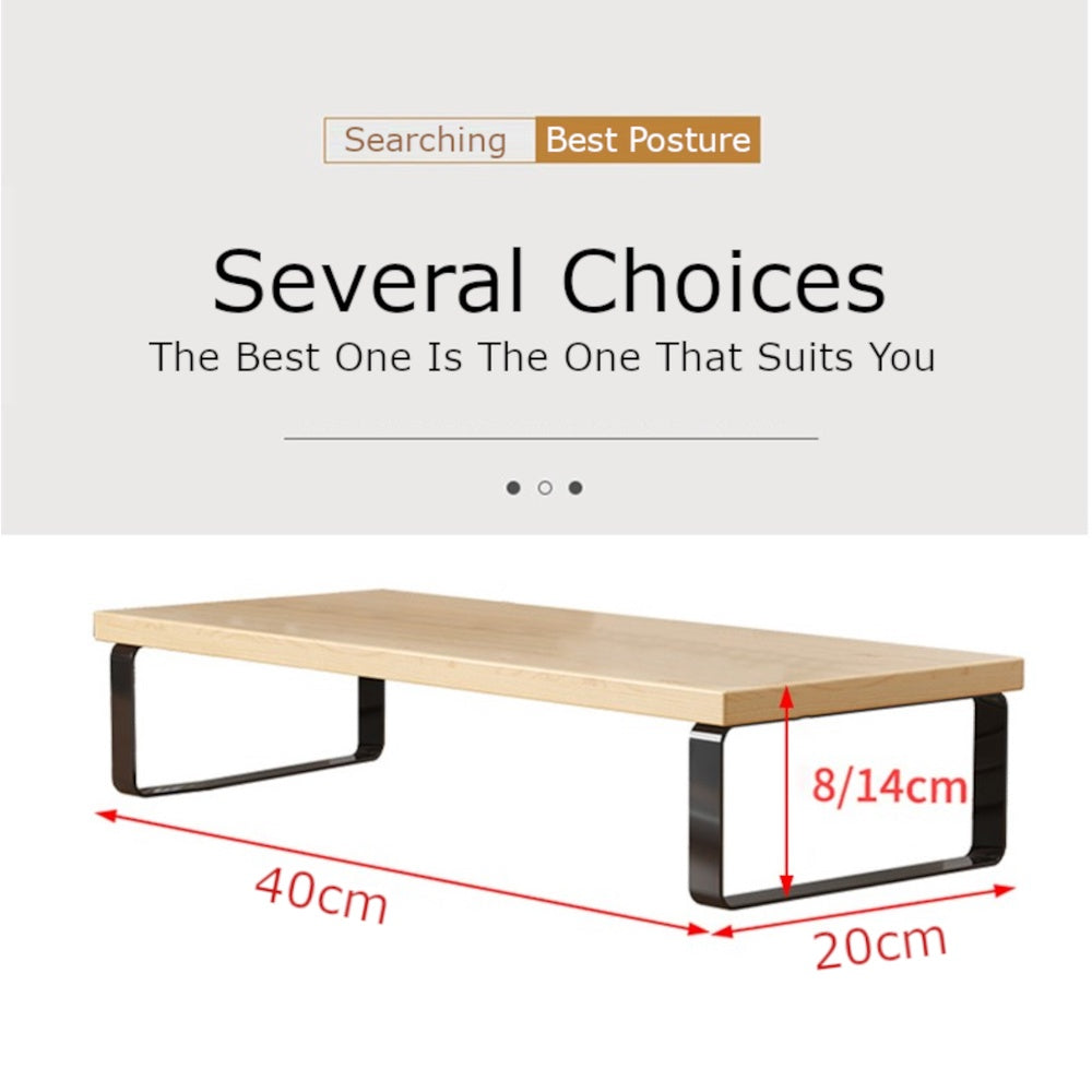 Mojo Wooden Monitor Stand Office Organizer