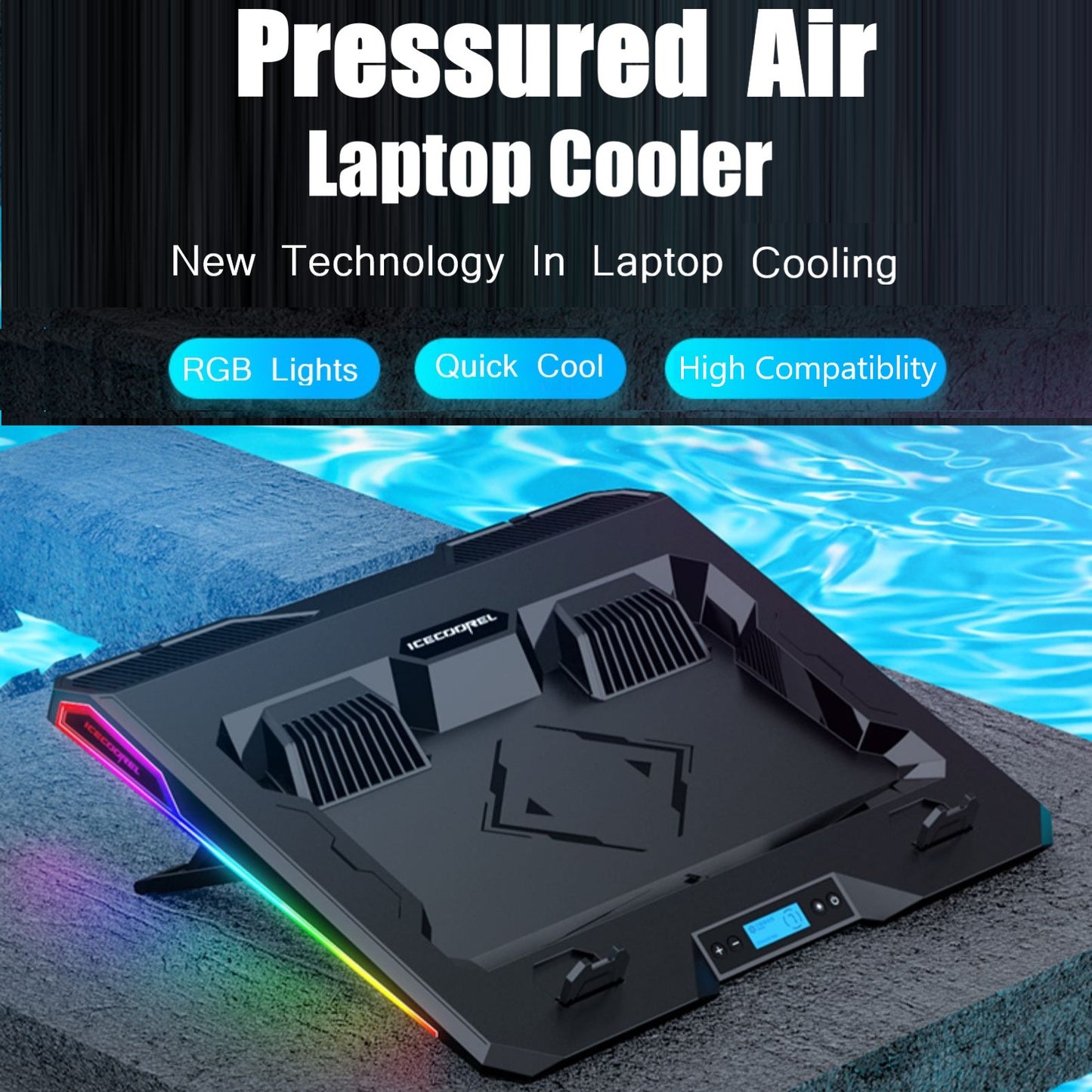 Ice Coorel A3 Ergonomic Laptop Cooler Dual Fan