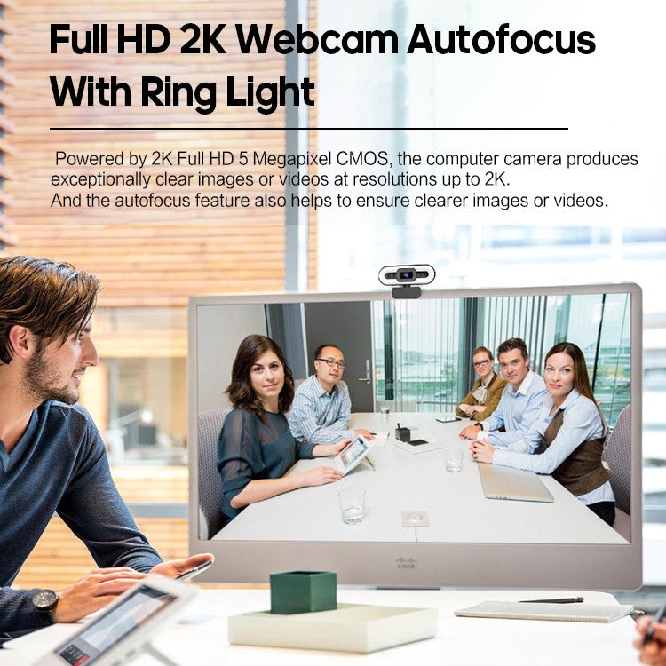 Mojo HD 4K Webcam: Auto Focus & LED for PC & Mac