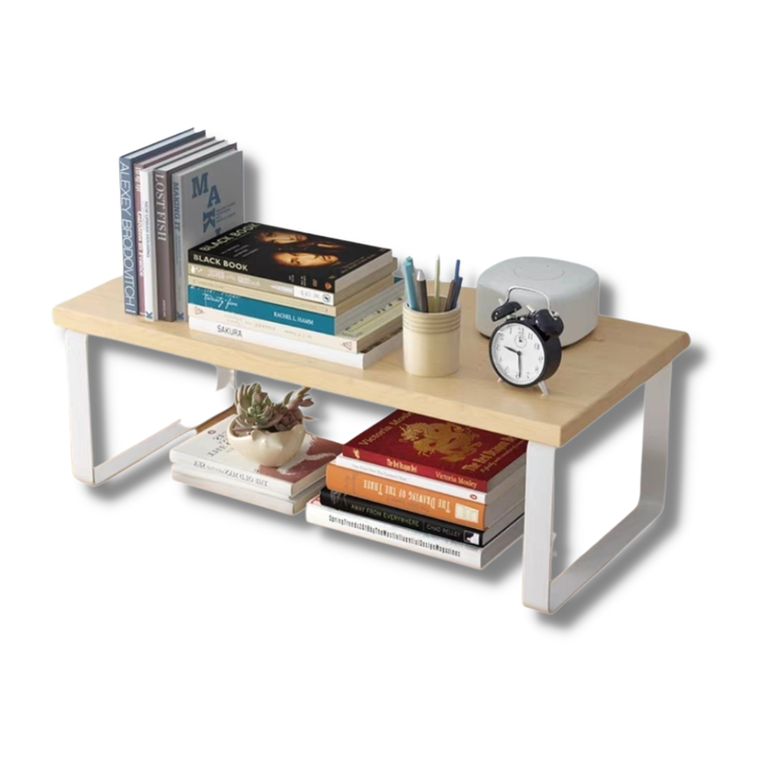 Mojo Wooden Monitor Stand Office Organizer