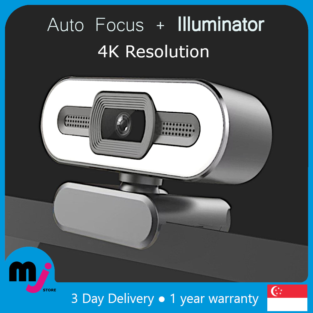 Mojo HD 4K Webcam: Auto Focus & LED for PC & Mac