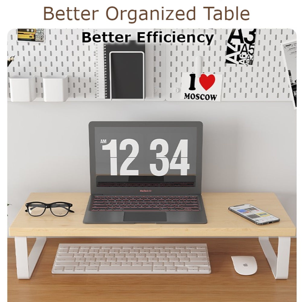 Mojo Wooden Monitor Stand Office Organizer